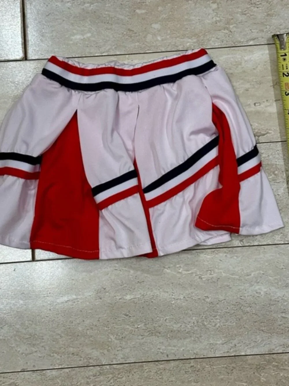 Girls White and Red Cheer Costume